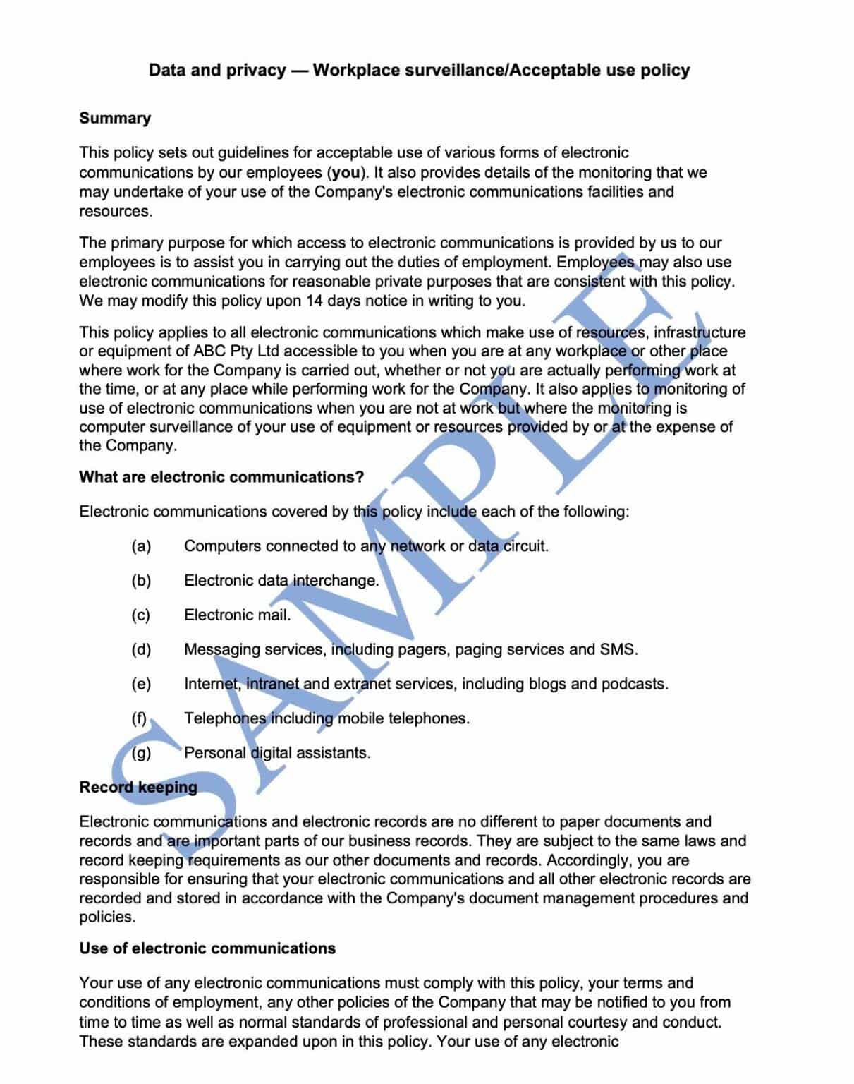 Acceptable use policy